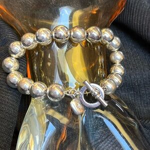 Ralph Lauren vintage 80’s silver plated balls on chain toggle bracelet 👀pics